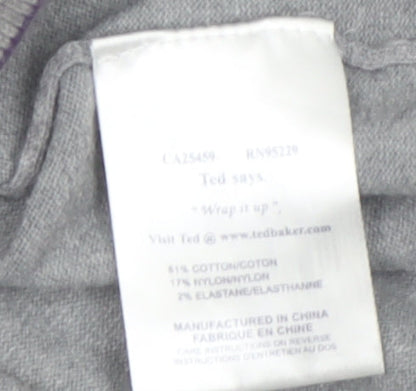 Ted Baker Men's Grey Cotton Blend Shawl Collar Cardigan Size M