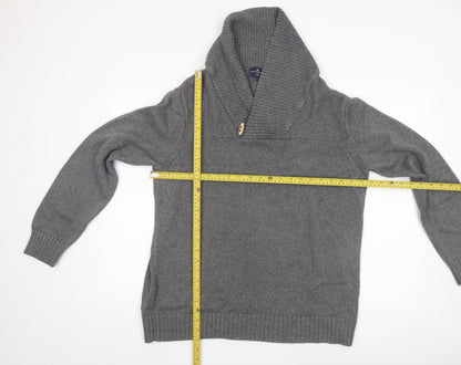 Marks and Spencer Blue Harbour Mens Grey XL Shawl Neck Jumper