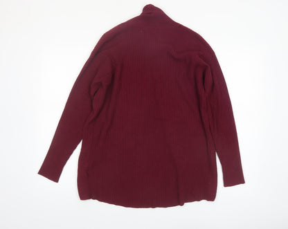 Marks and Spencer Women's Red Size 12 Long Sleeve Knit Open Cardigan