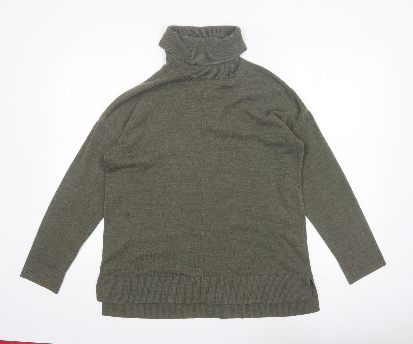 David Jones Women’s Green Roll Neck Knit Jumper Size S Classic Fit