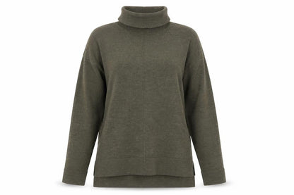 David Jones Women’s Green Roll Neck Knit Jumper Size S Classic Fit