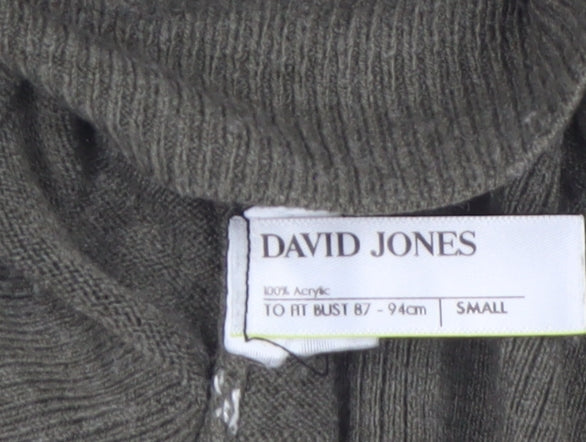 David Jones Women’s Green Roll Neck Knit Jumper Size S Classic Fit