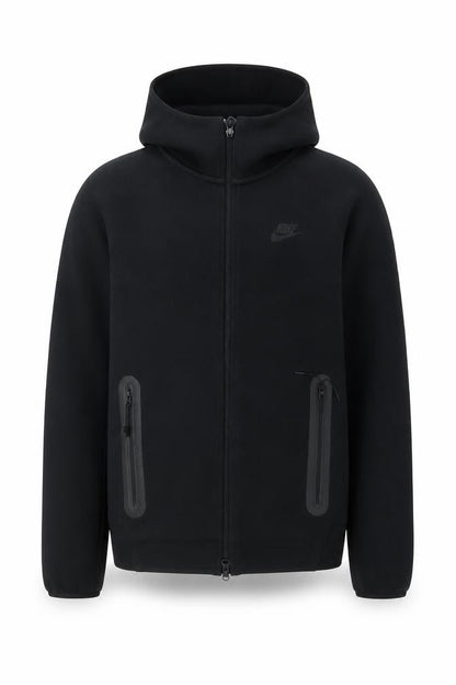 Nike Men's Black XS Full Zip Hoodie with Logo and Pockets