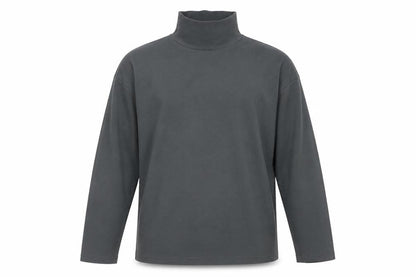 MAAG Men's Grey Roll Neck Long Sleeve Cotton Top Size M