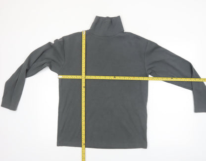 MAAG Men's Grey Roll Neck Long Sleeve Cotton Top Size M