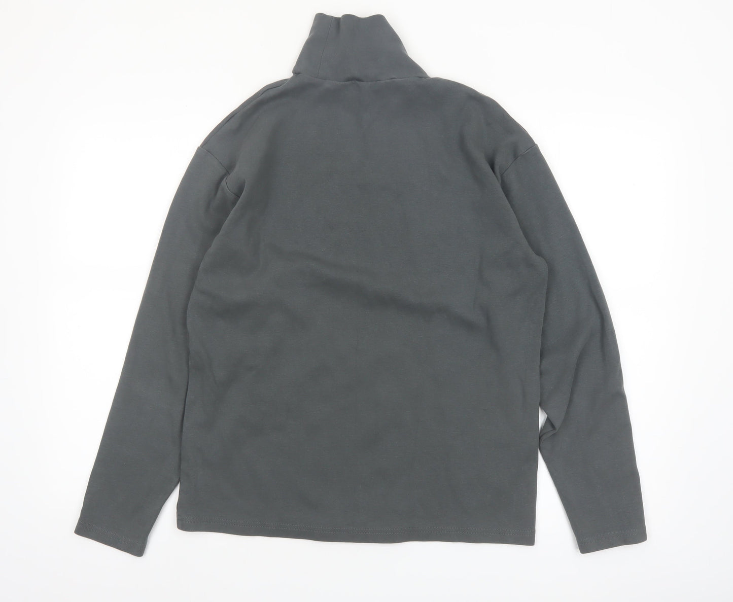 MAAG Men's Grey Roll Neck Long Sleeve Cotton Top Size M