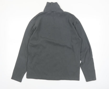 MAAG Men's Grey Roll Neck Long Sleeve Cotton Top Size M