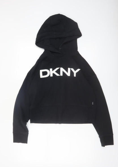 DKNY Sport Women's Black Small Pullover Hoodie Cotton Blend