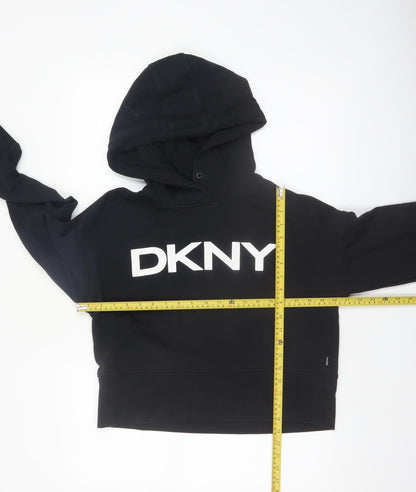 DKNY Sport Women's Black Small Pullover Hoodie Cotton Blend