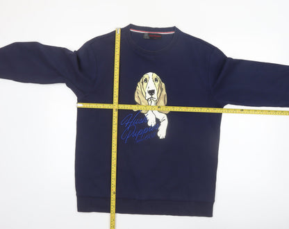 Hush Puppies Men's Blue L Crew Neck Graphic Sweatshirt