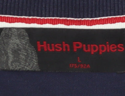 Hush Puppies Men's Blue L Crew Neck Graphic Sweatshirt