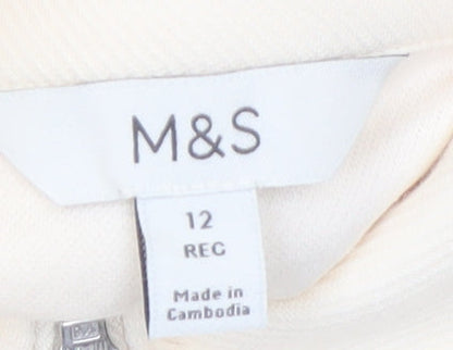 Marks and Spencer Women’s Ivory Full Zip Fleece Jacket Size 12