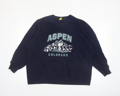 Marks and Spencer Peanuts Women's Blue L Pullover Sweatshirt Snoopy Aspen Design
