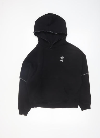 Gym King Womens Black Pullover Hoodie Size 8 Casual Logo Design