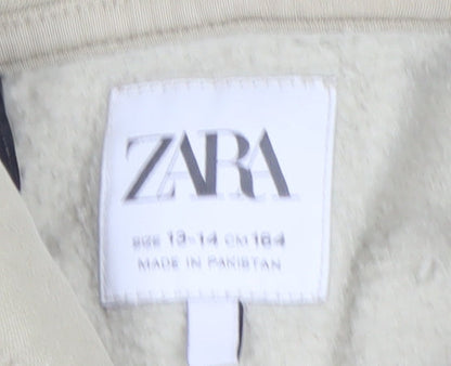 Zara Boys Beige Nirvana Pullover Hoodie 13-14 Years Cotton Blend Graphic