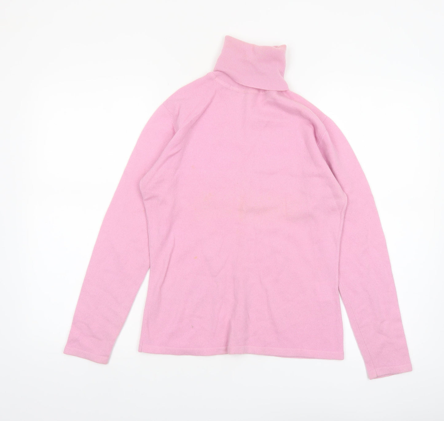 Mypashmina Women Pink 100% Cashmere Roll Neck Jumper M