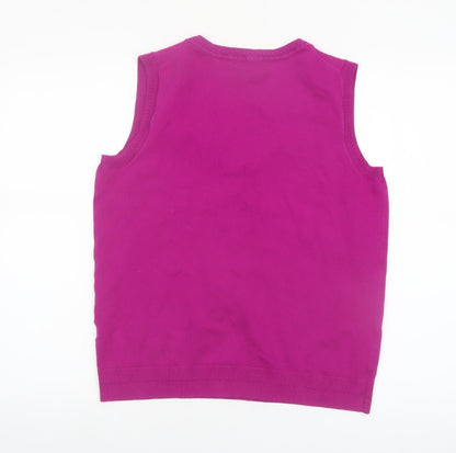 Boden Women Pink Sleeveless V-Neck Cotton Knit Vest Jumper Size M
