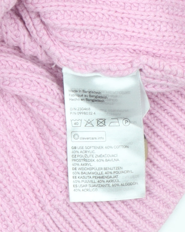 H&M Women’s Pink V-Neck Button Chunky Knit Cardigan Size 10
