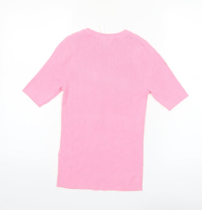 Marks and Spencer Women’s Pink Short Sleeve Knit Pullover Jumper Size S