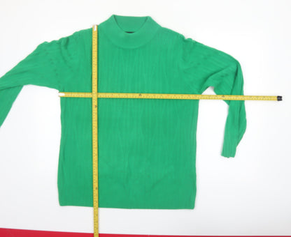 Anna Rose Women's Green Mock Neck Long Sleeve Acrylic Jumper XL