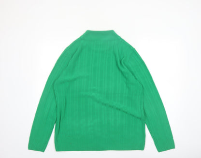 Anna Rose Women's Green Mock Neck Long Sleeve Acrylic Jumper XL