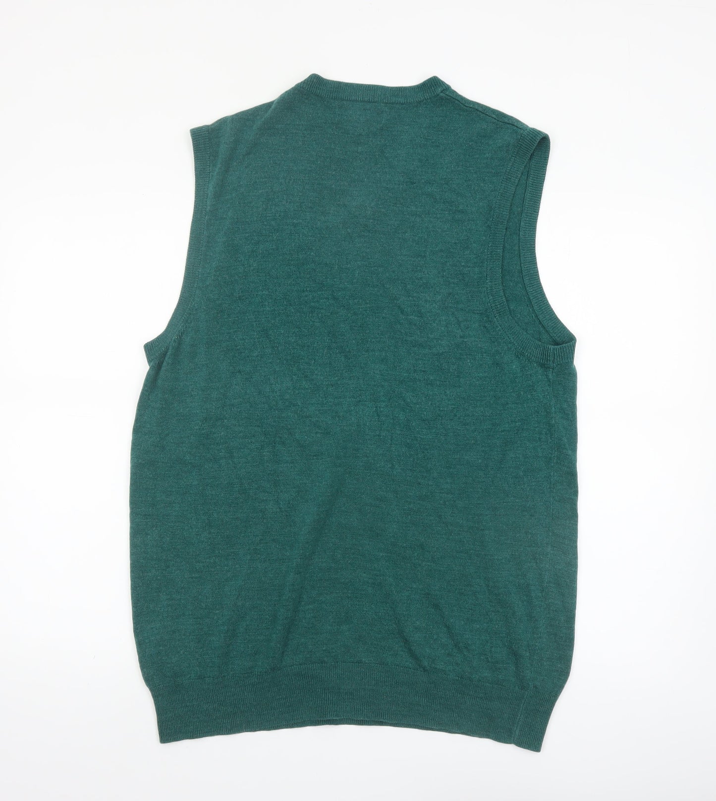 Atlantic Bay Men's Green V-Neck Sleeveless Knit Jumper Vest XL