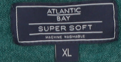 Atlantic Bay Men's Green V-Neck Sleeveless Knit Jumper Vest XL