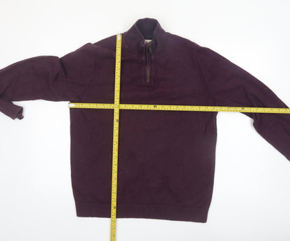 Fat Face Men’s Purple Cotton Wool 1/2 Zip Jumper M Regular