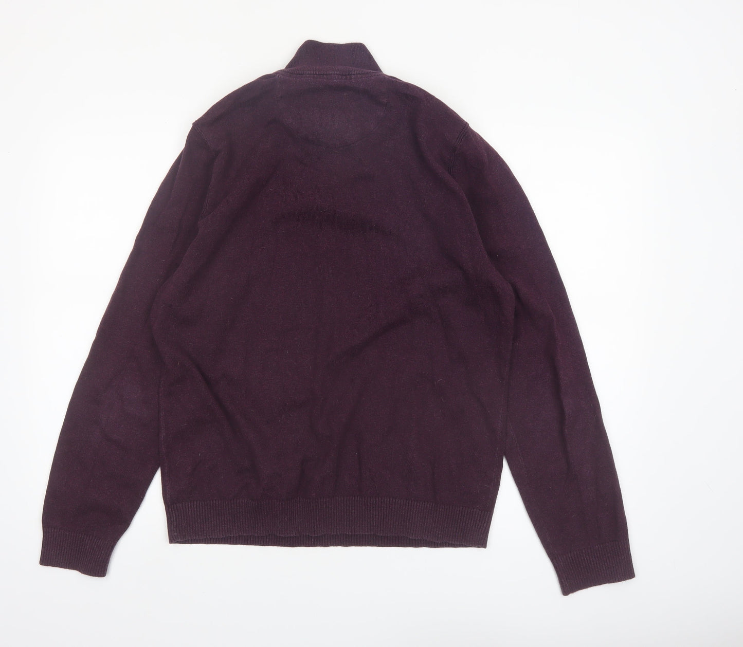 Fat Face Men’s Purple Cotton Wool 1/2 Zip Jumper M Regular