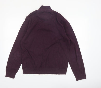 Fat Face Men’s Purple Cotton Wool 1/2 Zip Jumper M Regular