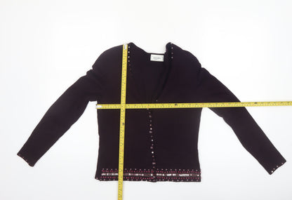 Principles Petite Women's Black Beaded Cardigan Size M