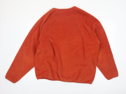Uniqlo Womens Orange Fleece Full Zip Jacket Size 2XL