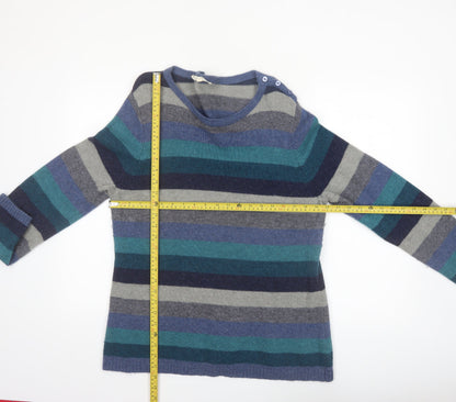 Seasalt Cornwall Women’s Multicoloured Striped Wool Blend Pullover Jumper Size 20