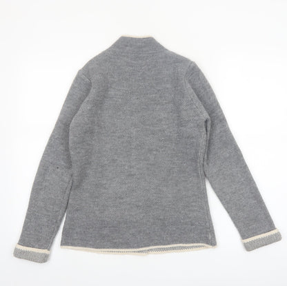 YiDA Women's Grey Knit Cardigan XS Wool Blend Long Sleeve