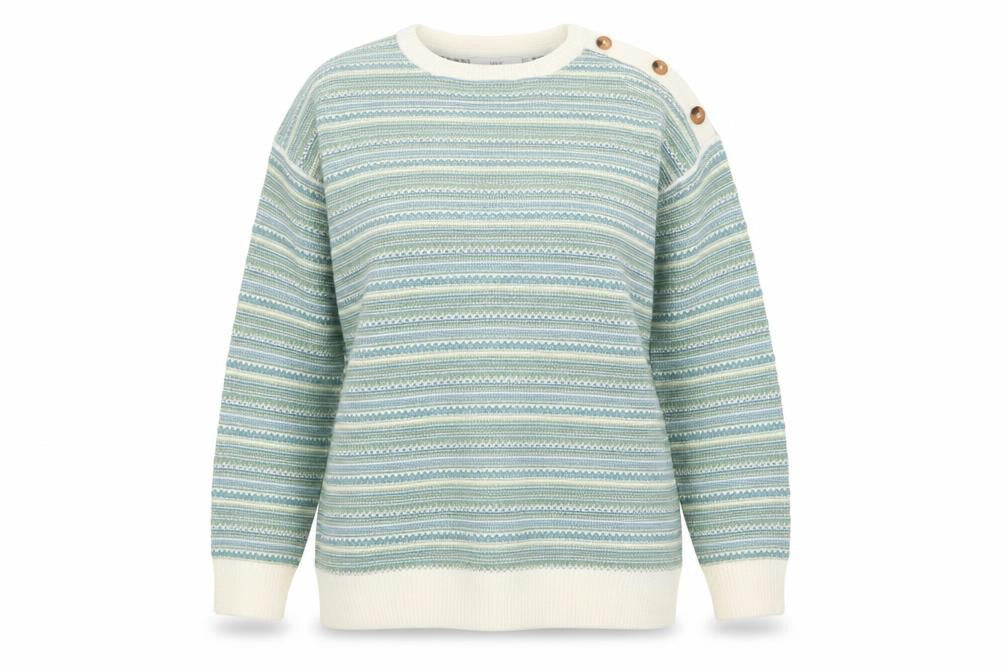 Isle Women's Multicoloured Striped Crew Neck Acrylic Jumper Size 14