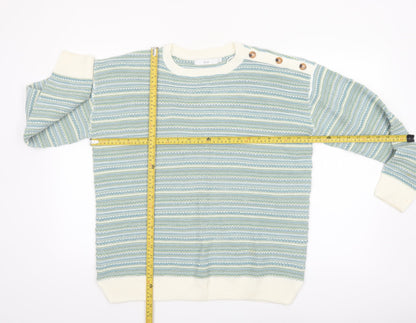 Isle Women's Multicoloured Striped Crew Neck Acrylic Jumper Size 14