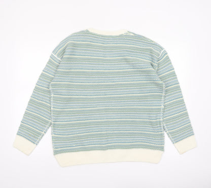 Isle Women's Multicoloured Striped Crew Neck Acrylic Jumper Size 14