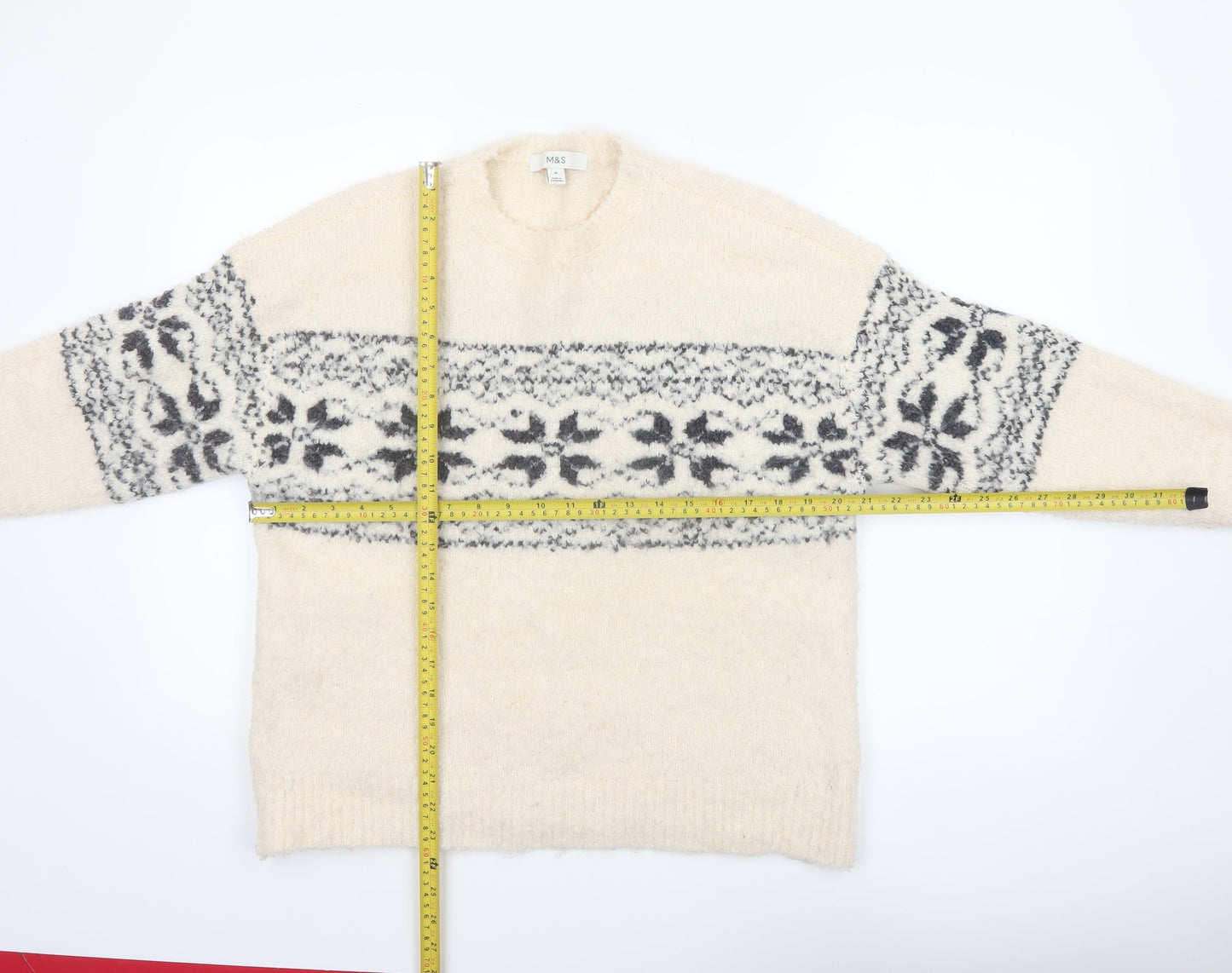 Marks and Spencer Women's Ivory Fair Isle Knit Jumper M