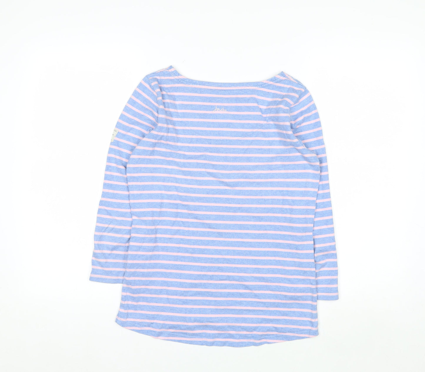 Joules Women’s Blue Striped Long Sleeve Boat Neck Cotton Top UK 6