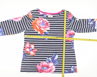 Joules Womens Multicoloured Striped Floral Cotton Top Size 12