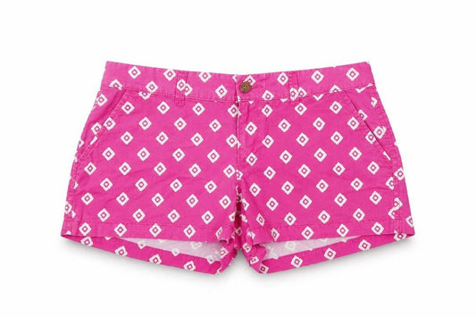 Old Navy Women Pink Geometric Chino Shorts Size 8