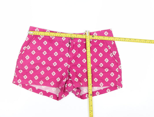 Old Navy Women Pink Geometric Chino Shorts Size 8