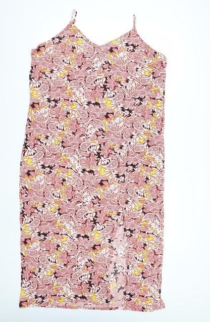 Marks and Spencer Women’s Multicoloured Paisley Slip Midi Dress Size 14