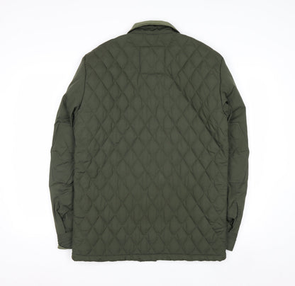 Ben Sherman Mens Green Quilted Mid-Length Jacket S