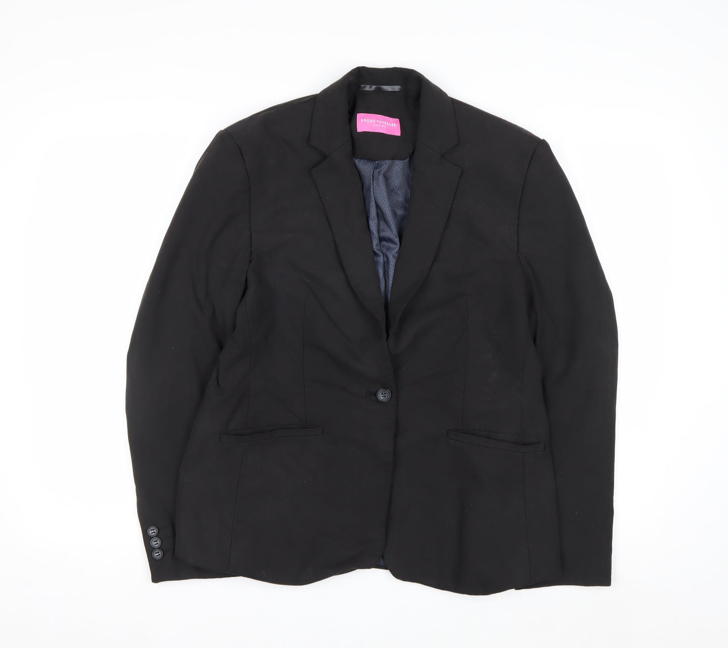 Brook Taverner Women's Black Single-Breasted Suit Jacket Size 14R