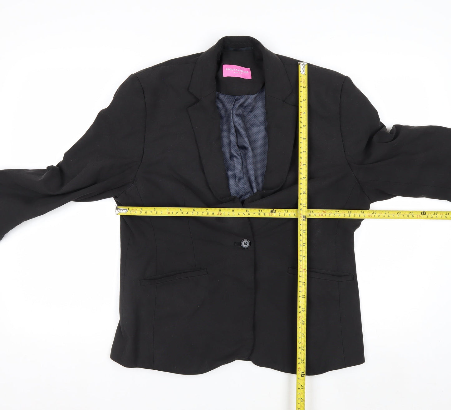 Brook Taverner Women's Black Single-Breasted Suit Jacket Size 14R