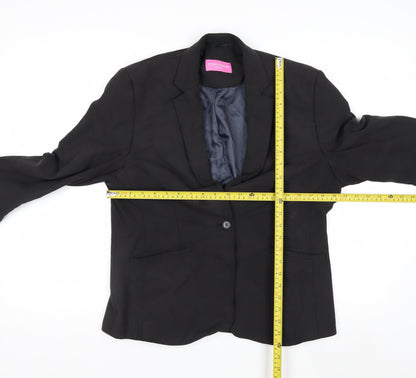 Brook Taverner Women's Black Single-Breasted Suit Jacket Size 14R