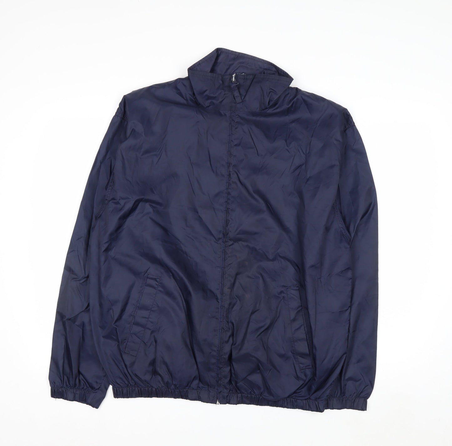 Michael Austin Men's Blue M Windbreaker Nylon Full Zip Jacket