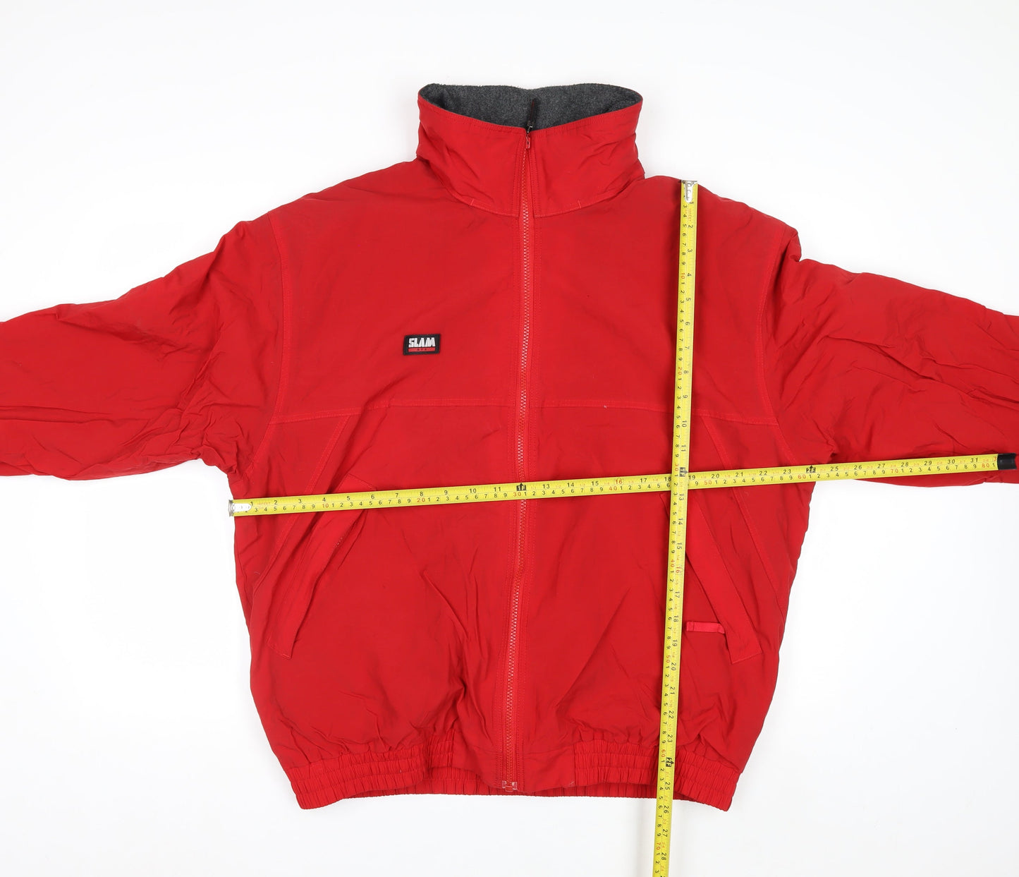 SLAM Men's Red XL Windbreaker Jacket Nylon Waterproof Lined Sportswear