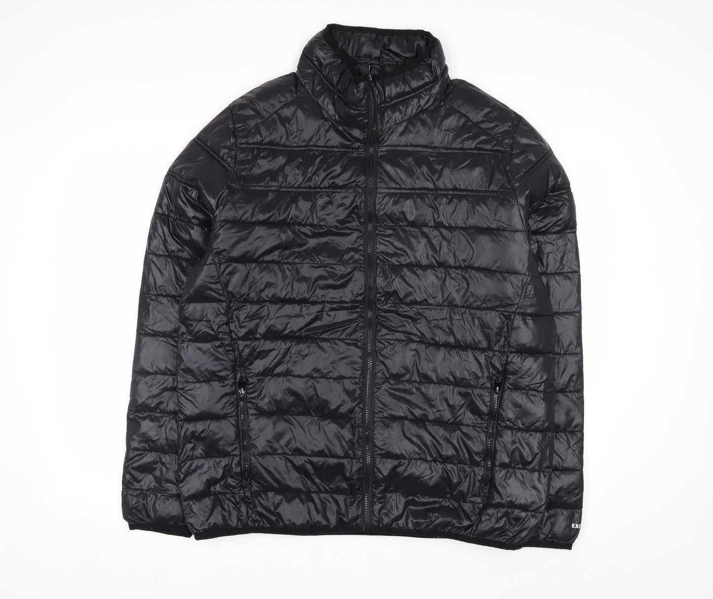 EXIT59 Men's Black Puffer Jacket L Lightweight Full Zip Winter Coat